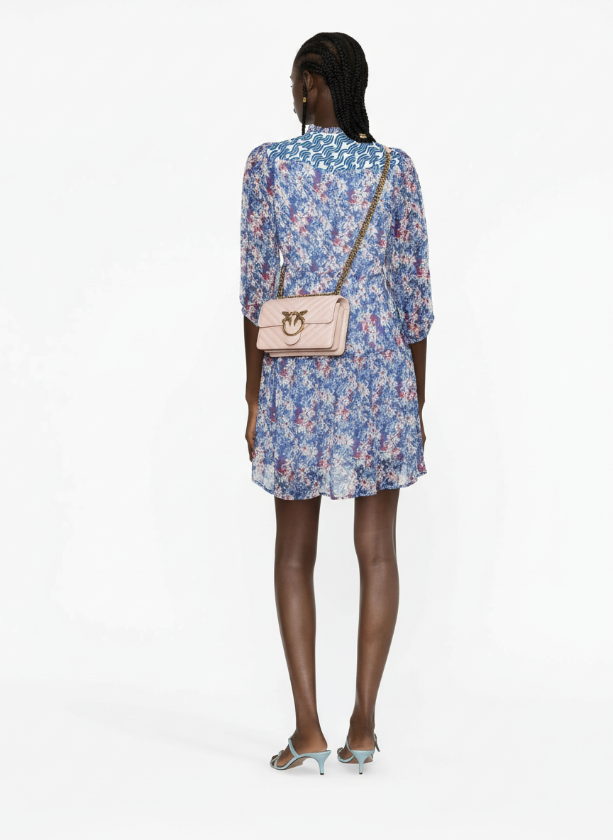 Borsa Pinko Love One Mini 100074A0GK O81Q Chevron Cipria