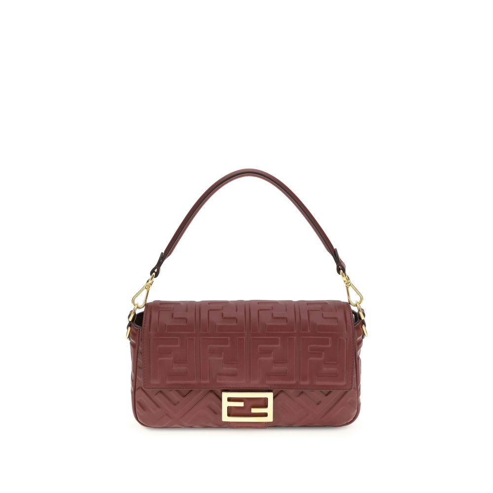 Fendi Baguette Shoulder Bag in Pink Calfskin FF Padded
