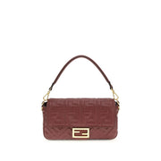 Fendi Baguette Shoulder Bag in Pink Calfskin FF Padded