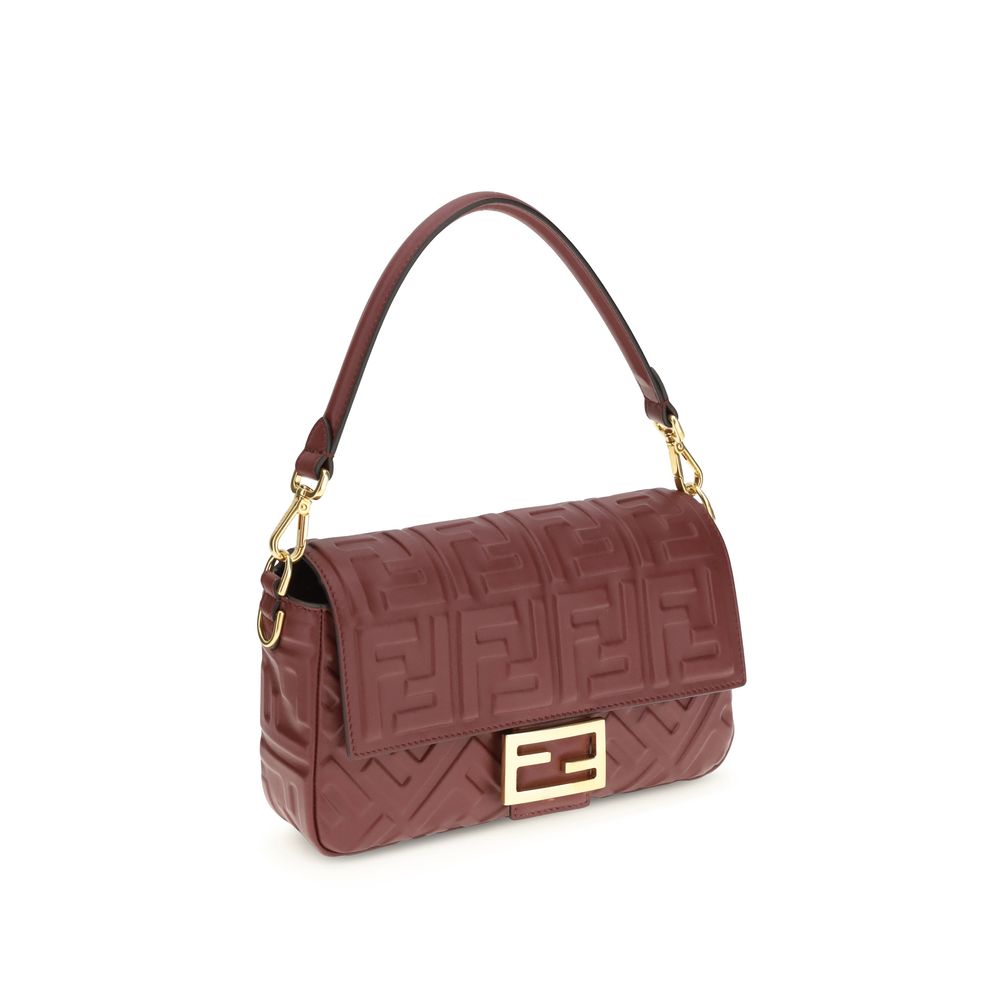 Fendi Baguette Shoulder Bag in Pink Calfskin FF Padded