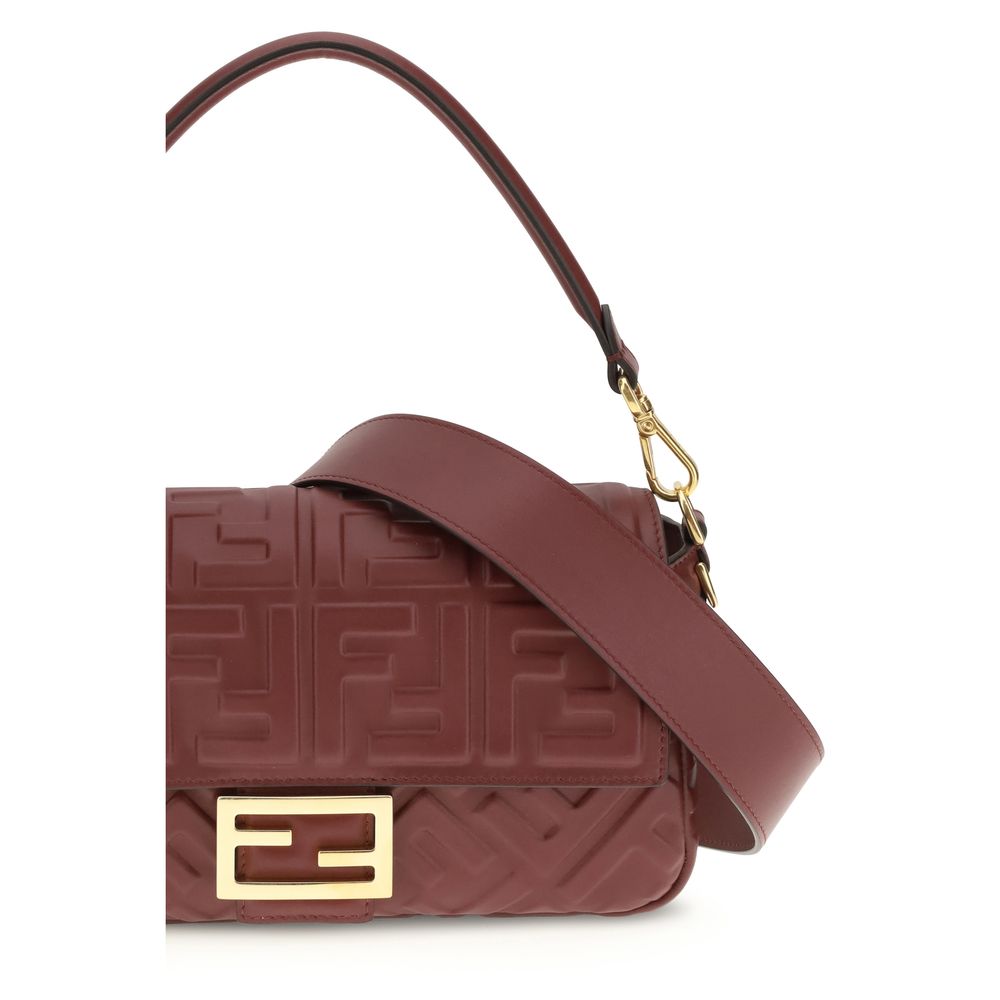 Fendi Baguette Shoulder Bag in Pink Calfskin FF Padded