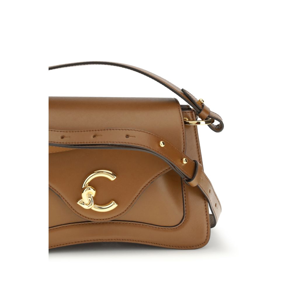 Coccinelle C-Me Small Handbag in Smooth Brown Leather