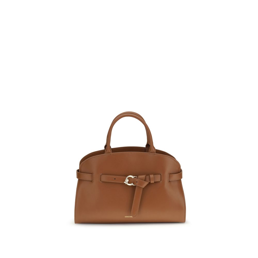 Coccinelle Sabine Medium Handbag in Smooth Brown Leather