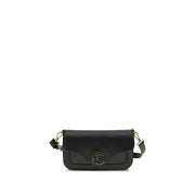 Coccinelle C-Me Large Shoulder Bag in Smooth Black Leather