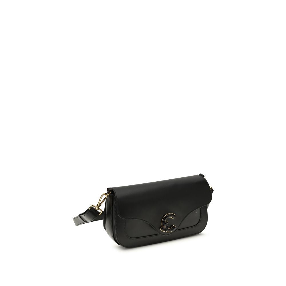 Coccinelle C-Me Large Shoulder Bag in Smooth Black Leather