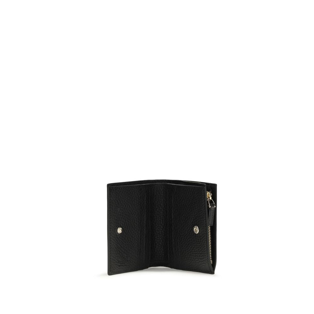 Valentino Garavani Rockstud Black Leather Bifold Wallet
