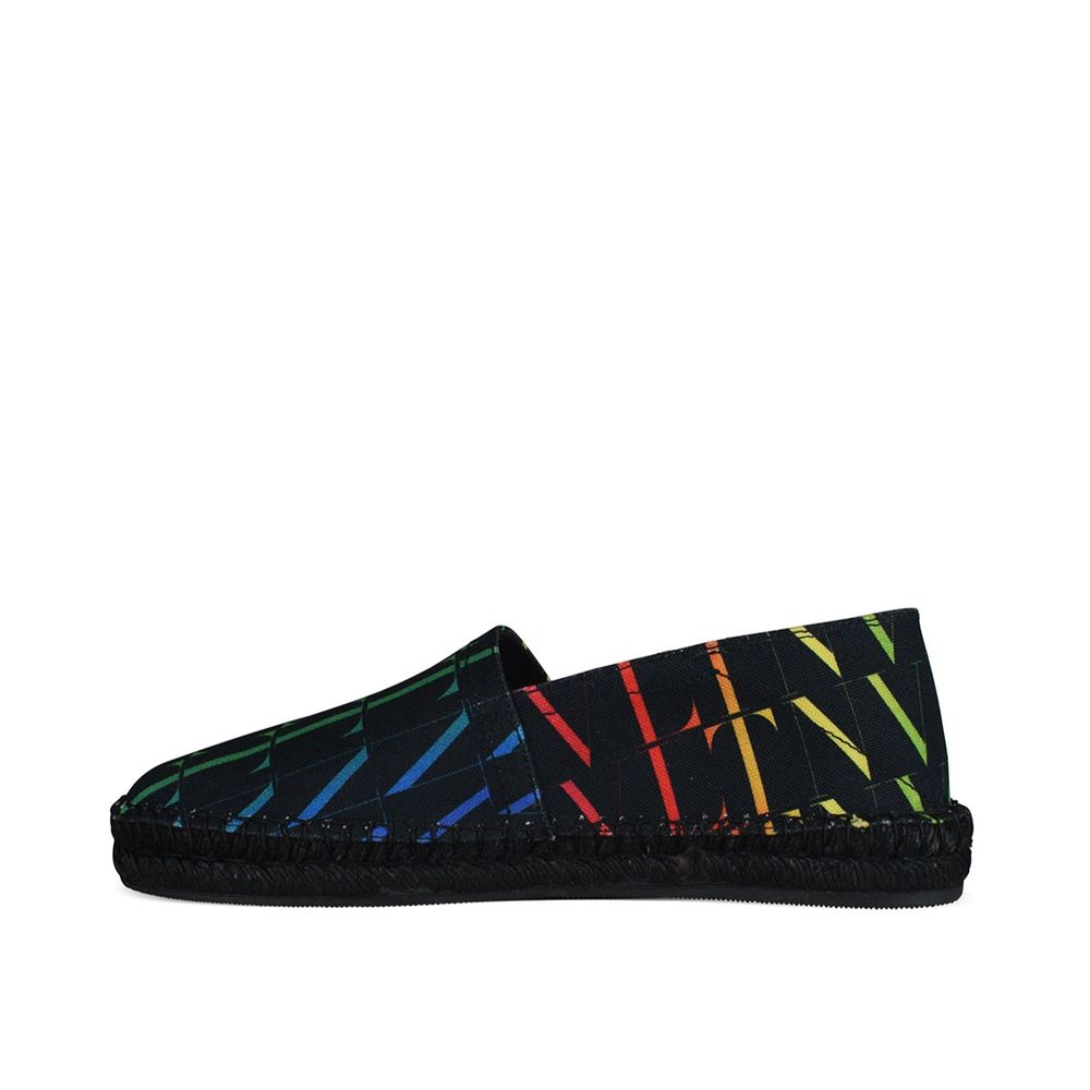 Valentino Garavani Espadrillas Canvas Nere Logo VLNT Multicolor
