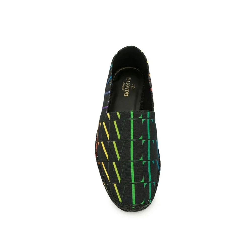 Valentino Garavani Espadrillas Canvas Nere Logo VLNT Multicolor