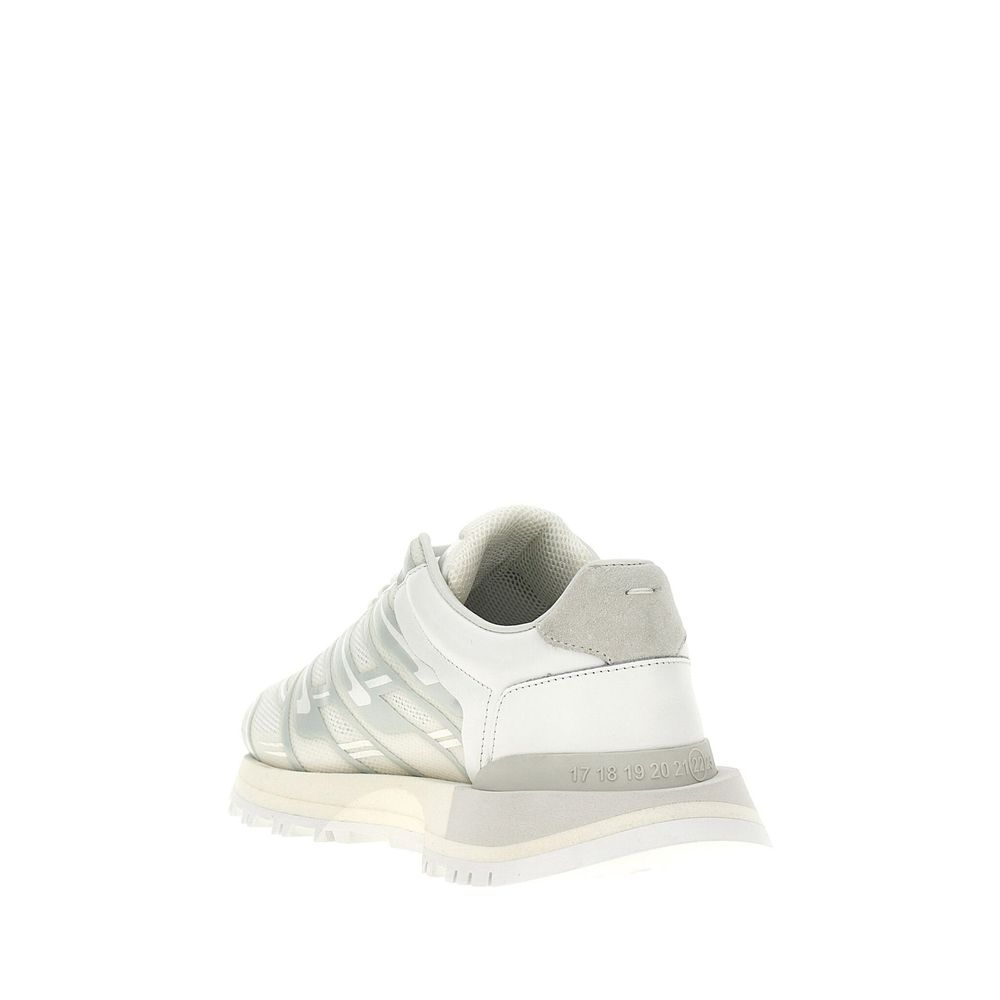 Maison Margiela Men's White Fabric and Suede Replica Sneakers