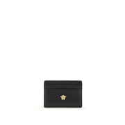 Versace La Medusa Credit Card Holder in Black Calfskin, 3D Medusa