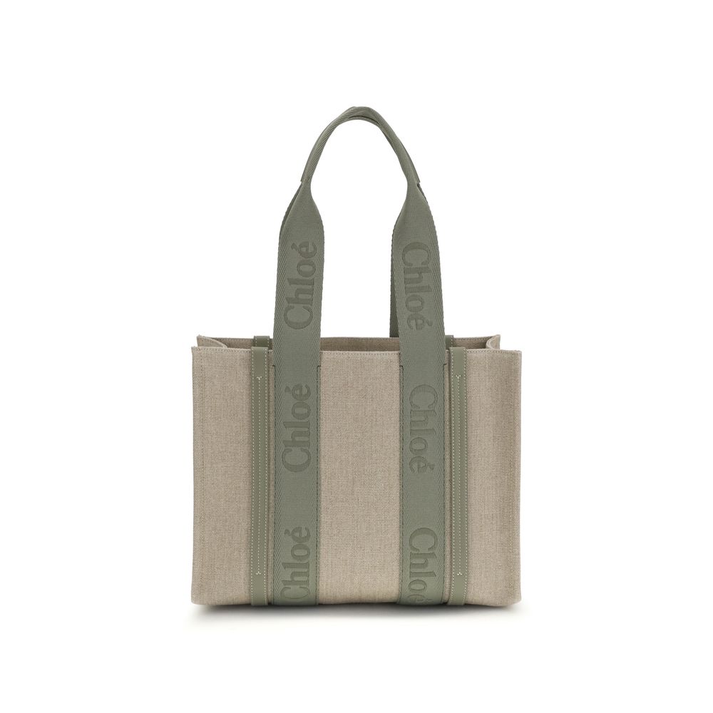 Chloé Beige Linen Shoulder Bag