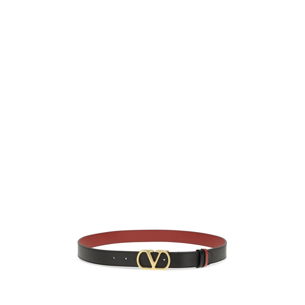 Valentino Garavani Black Calf Leather Bos Taurus Regular Belt