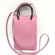 Balenciaga Pink Glitter Shopping Phone Holder Bag