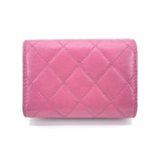 Chanel Pink Leather Quilted Flap Wallet