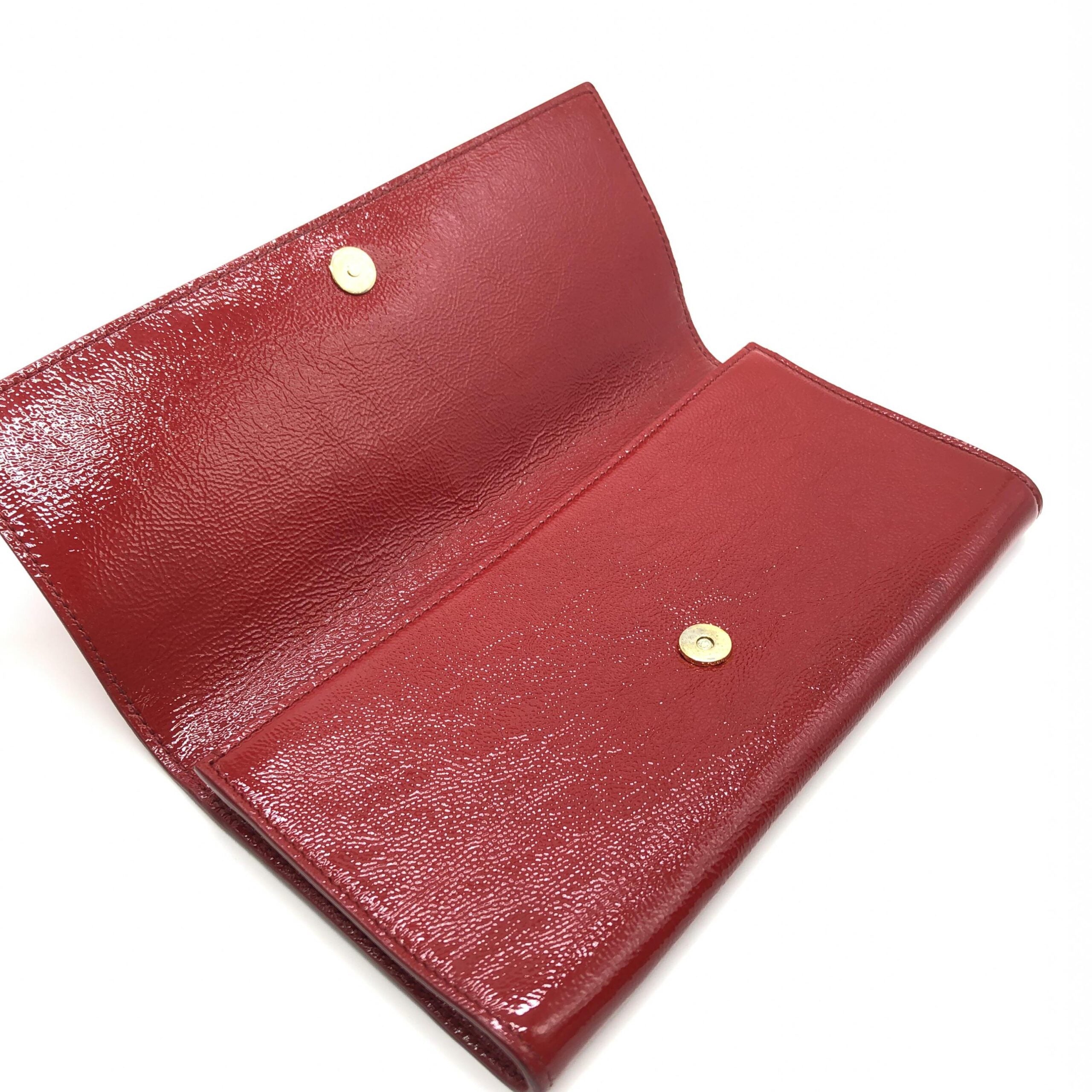 Saint Laurent Red Patent Leather Clutch Bag