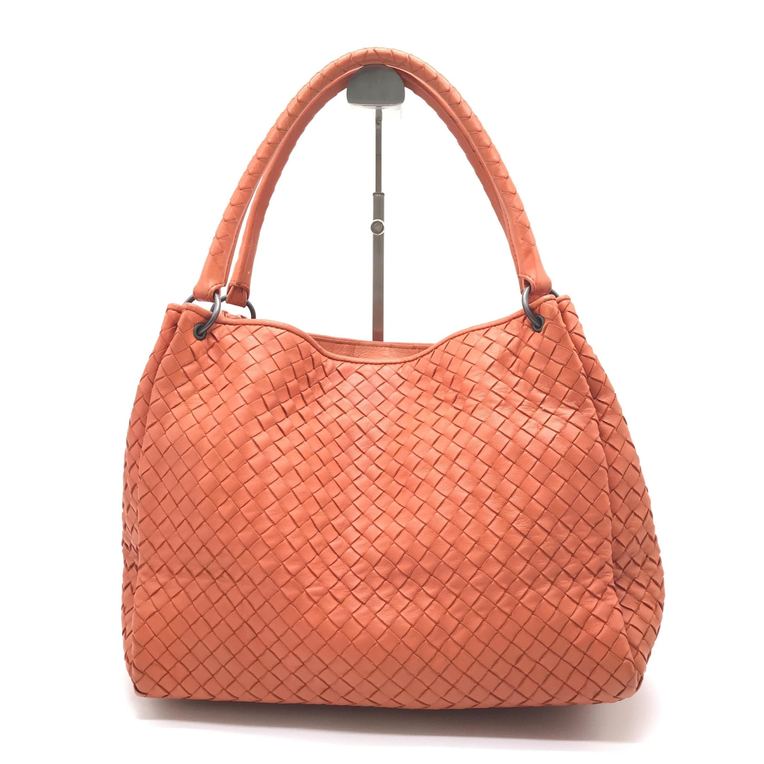 Bottega Veneta Intrecciato Leather Hobo Bag In Orange