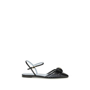 Valentino Garavani Black Calf Leather Bos Taurus Ballet Flats