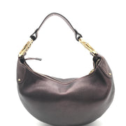 Gucci Metallic Leather Bamboo Ring Hobo Bag
