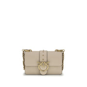 PINKO Beige Calf Leather Bos Taurus Shoulder Bag