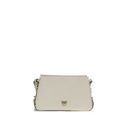 PINKO White Calf Leather Bos Taurus Shoulder Bag