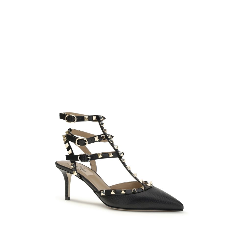 Valentino Garavani Black Calf Leather Bos Taurus Pumps