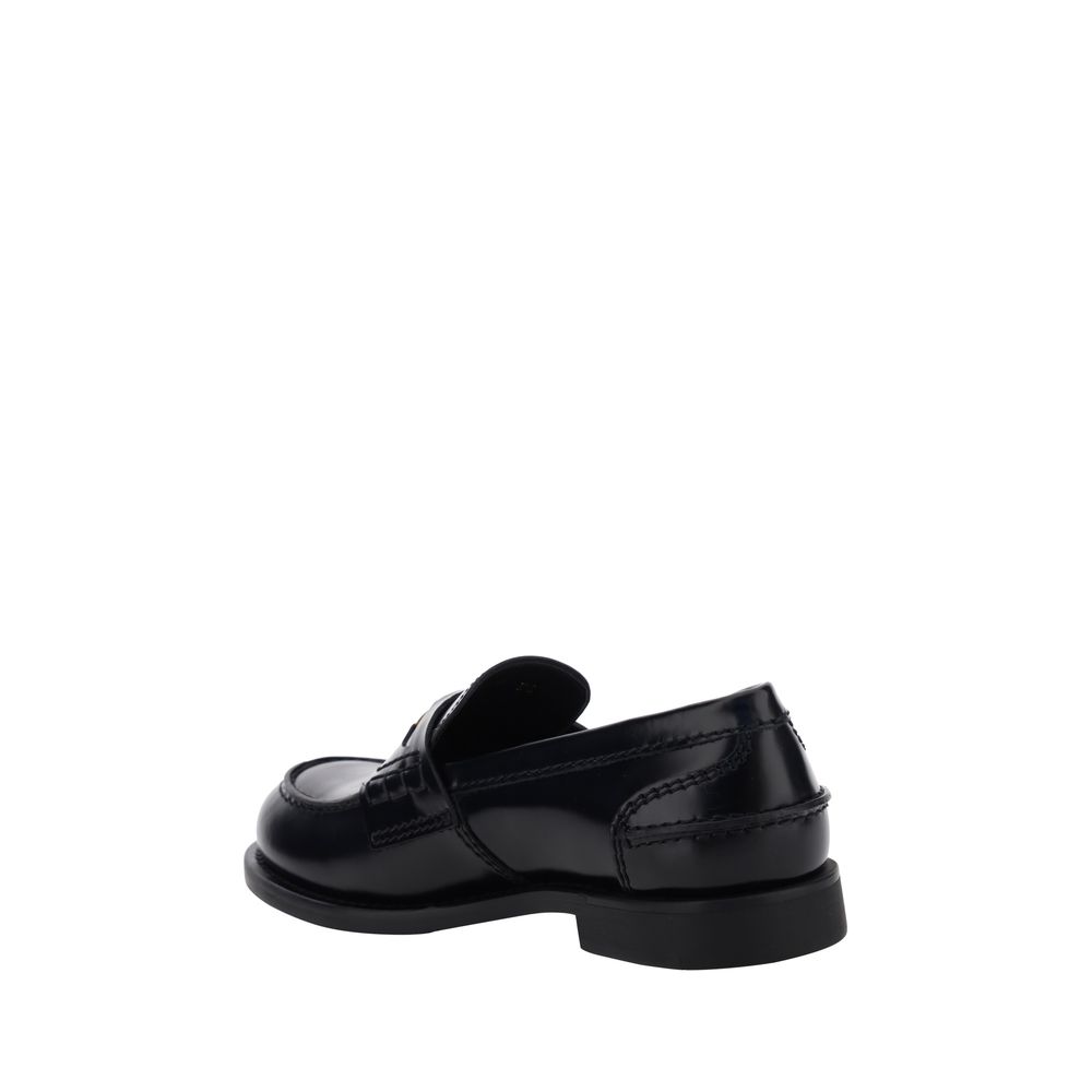 Miu Miu Black Rubber Slip-On Loafers