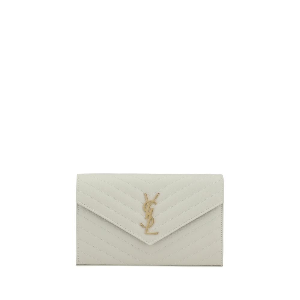 Saint Laurent White Calf Leather Bos Taurus Shoulder Bag