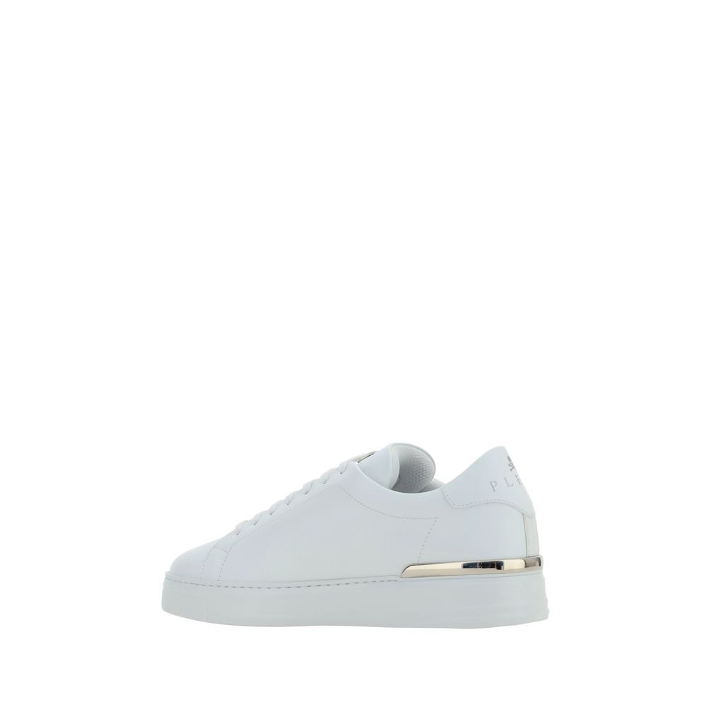 Philipp Plein White Leather Low Top Sneakers