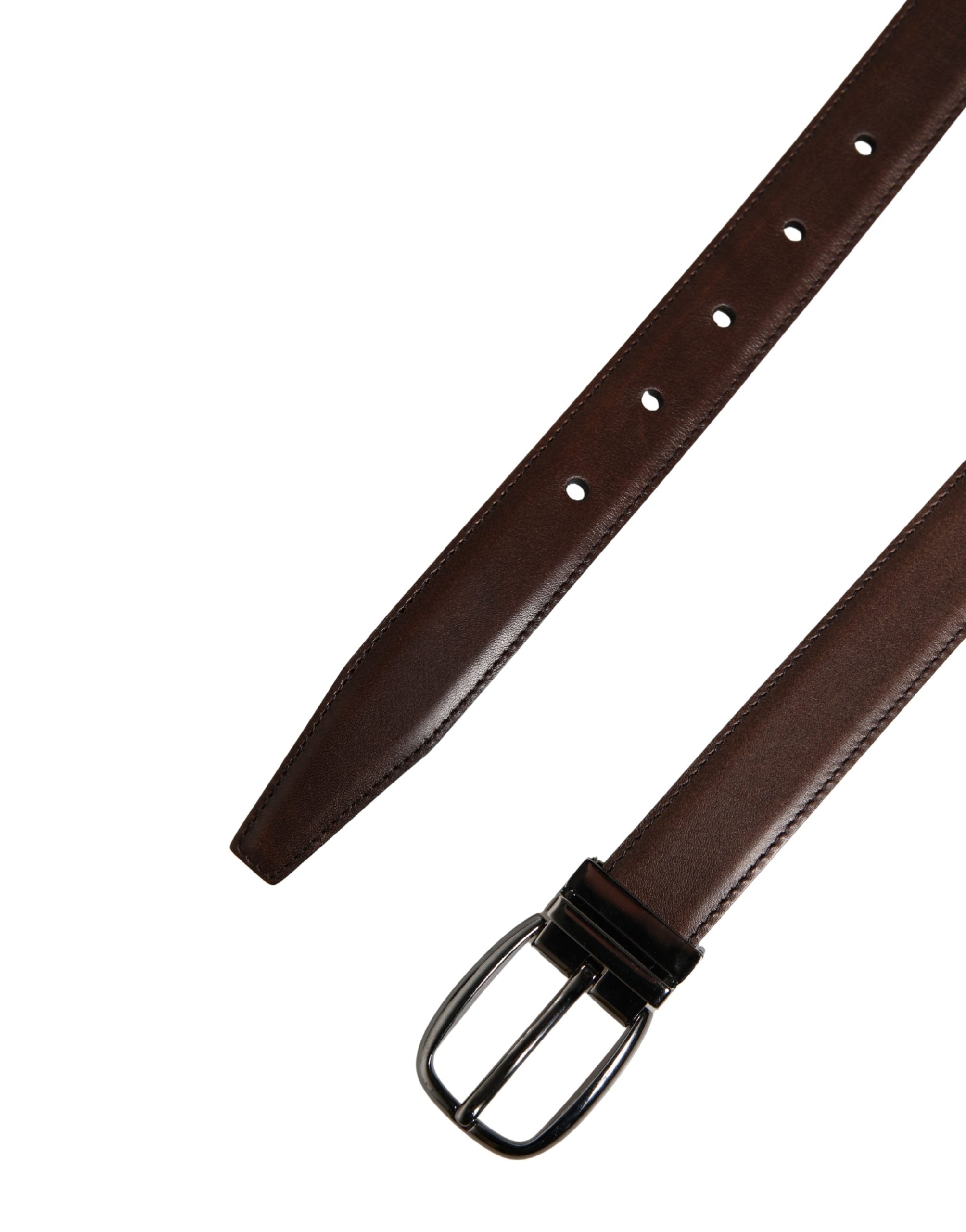 Dolce & Gabbana Men Brown Classic Leather Metal Buckle Belt