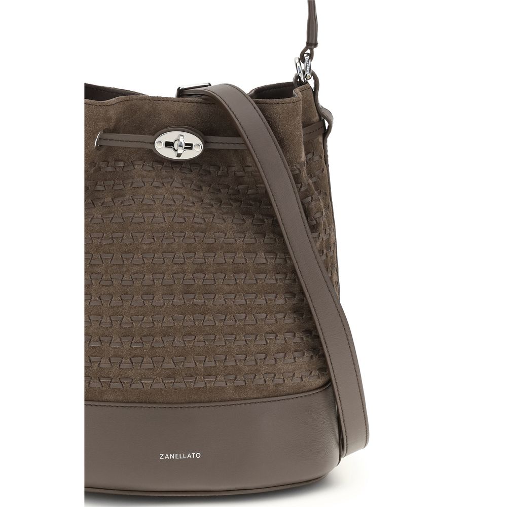 Zanellato Brown Calf Leather Bos Taurus Backet Bag