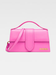 Jacquemus Neon Pink Leather Le Grand Bambino Handbag