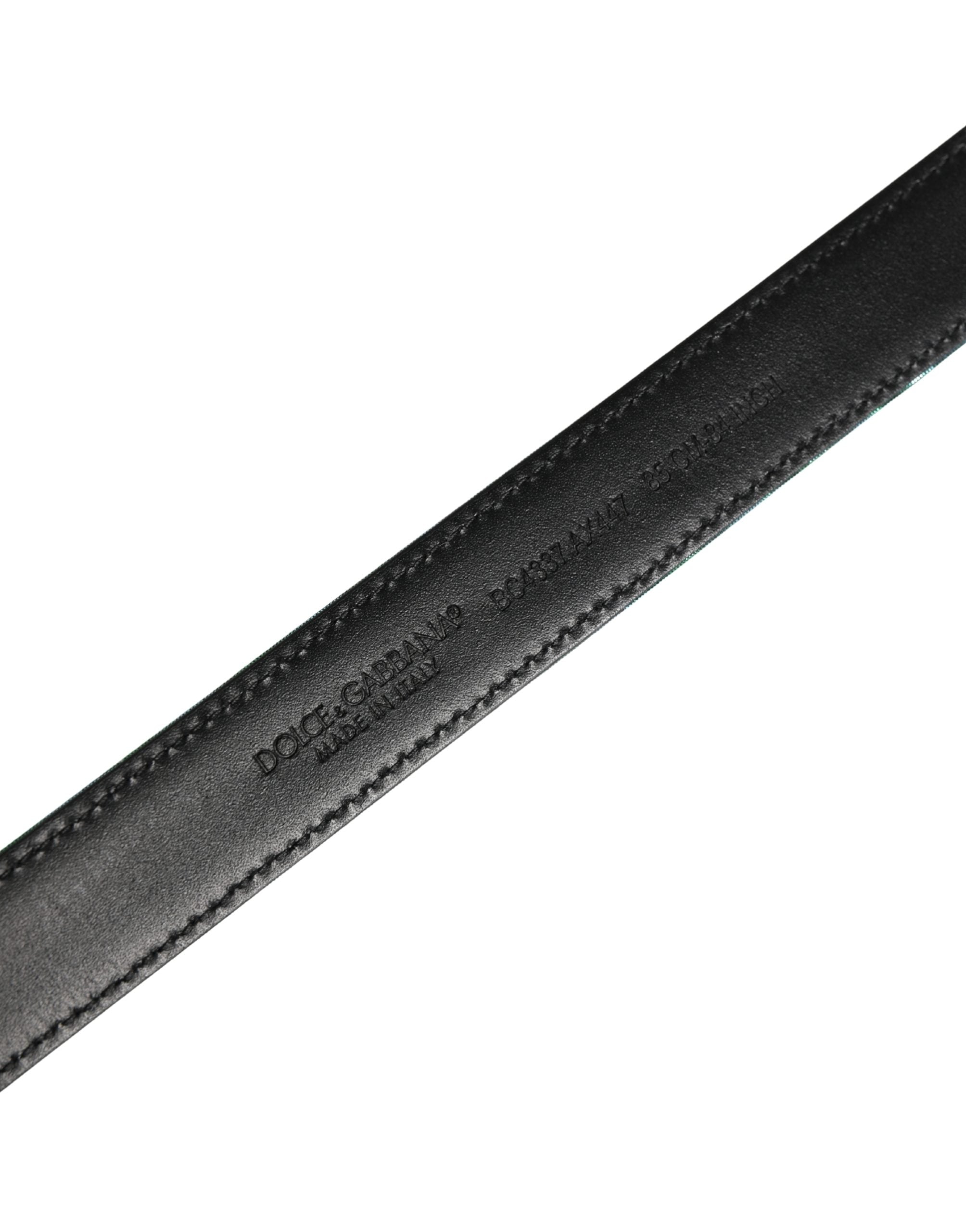 Dolce & Gabbana Men Green Lurex Polyester Metal Buckle Belt