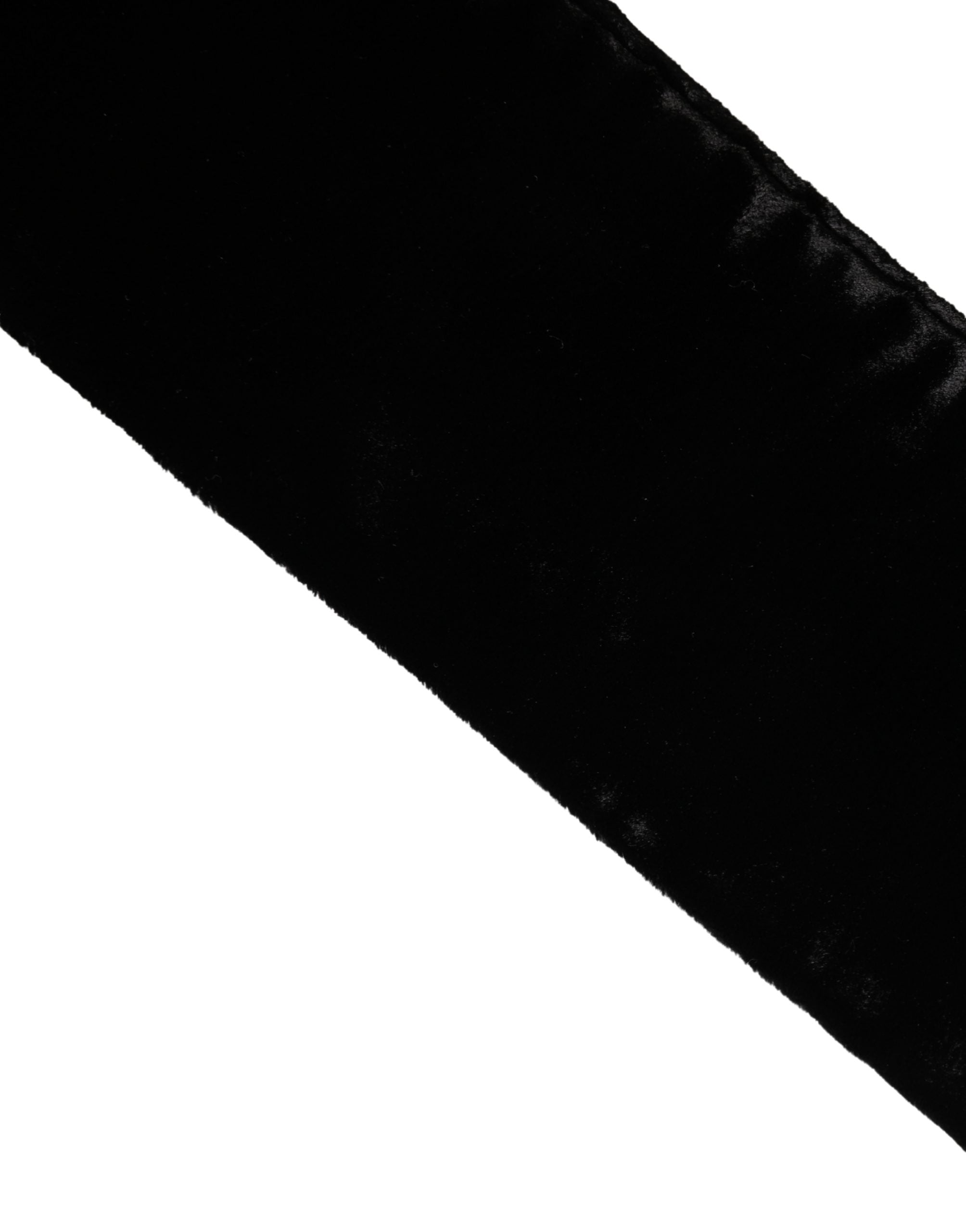 Dolce & Gabbana Black Viscose Satin Waist Women Belt Belt