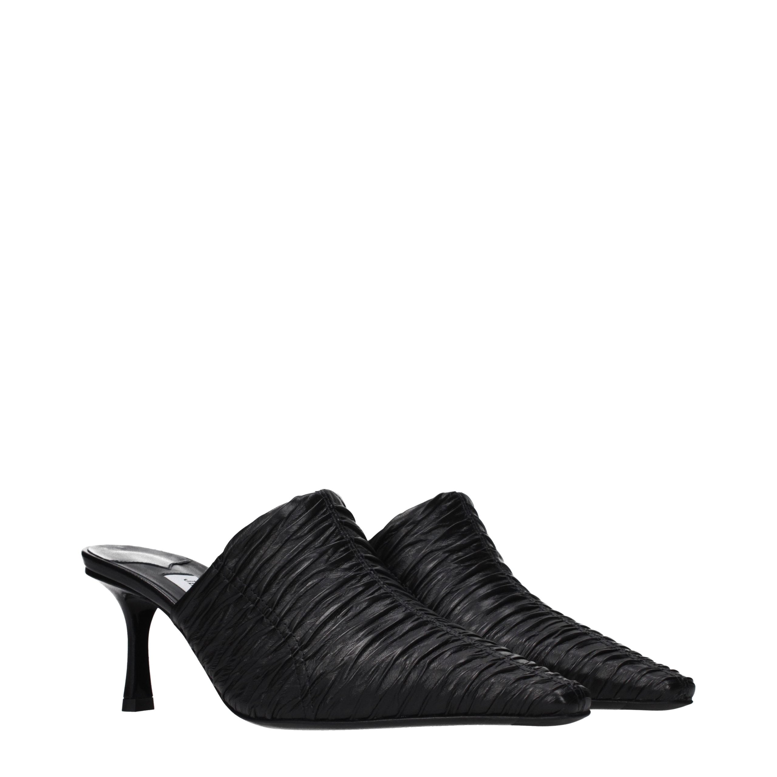 Jimmy Choo Black Leather Mid Heel Pumps