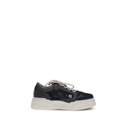 Fendi Gray Calf Leather Bos Taurus Athletic Sneakers