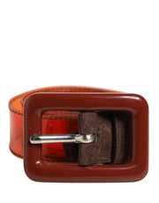 Miu Miu Orange PVC Waist Women Belt Square Buckle Belt