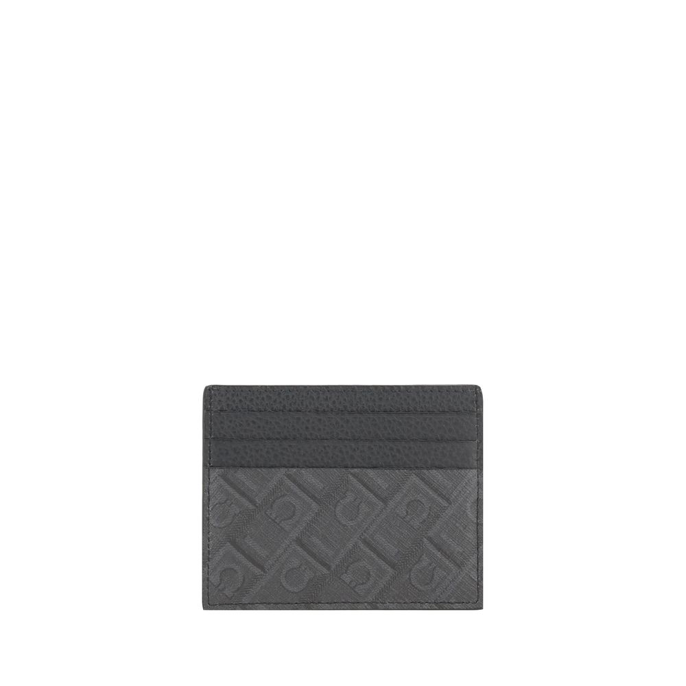 Ferragamo Gray Calf Leather Bos Taurus Wallet