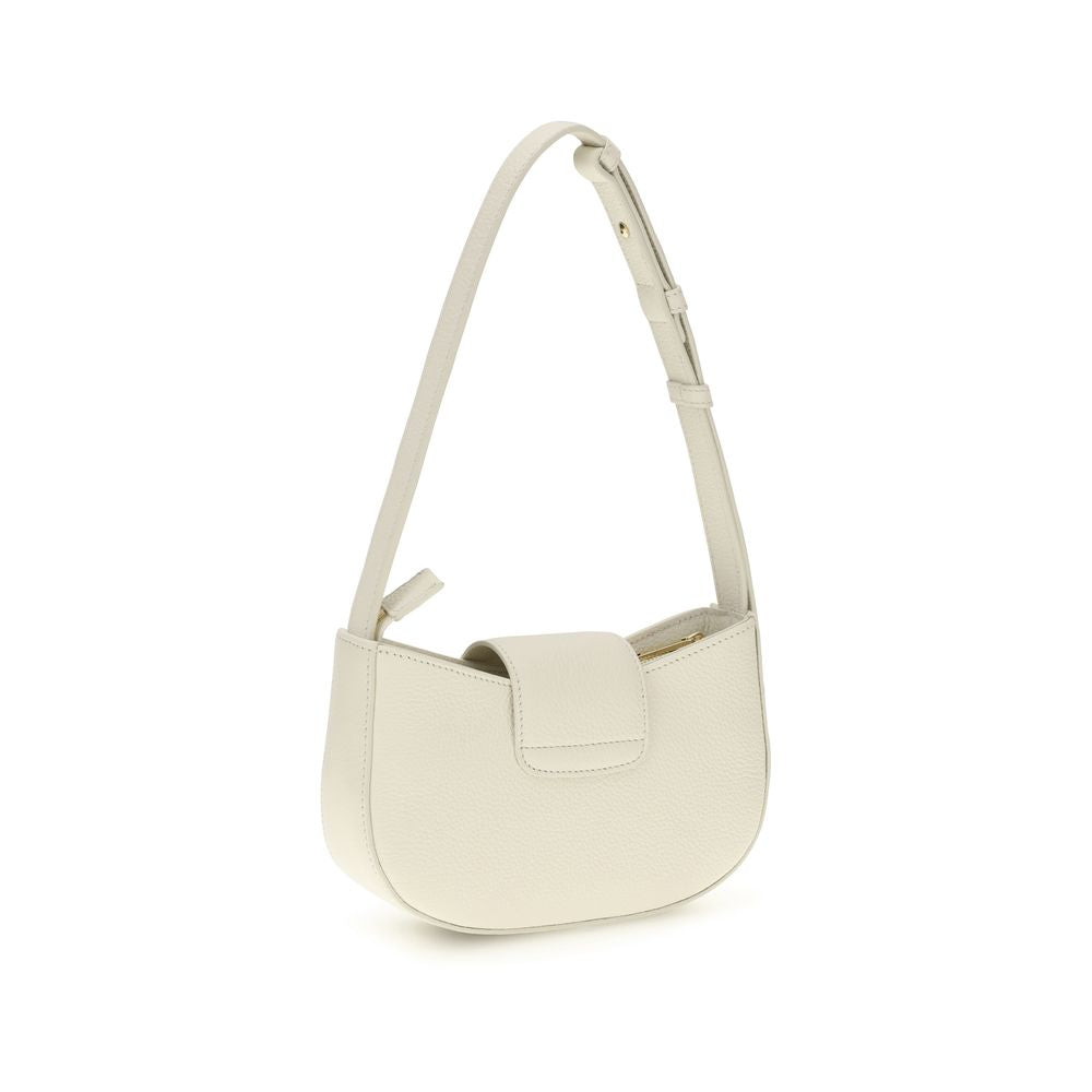 Ferragamo White Calf Leather Bos Taurus Shoulder Bag