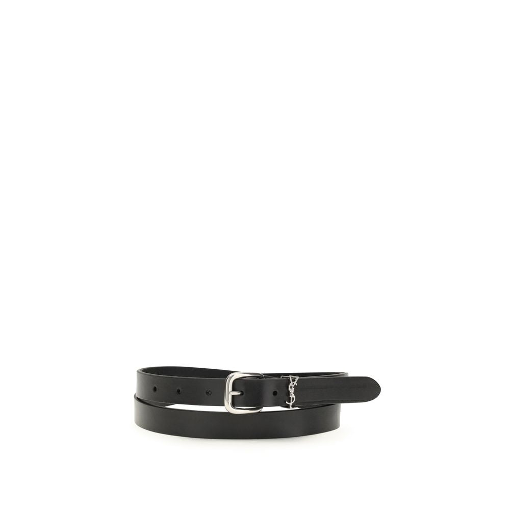 Saint Laurent Black Cotton Regular Belt