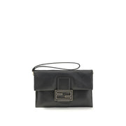 Fendi Black Calf Leather Bos Taurus Clutch Bag