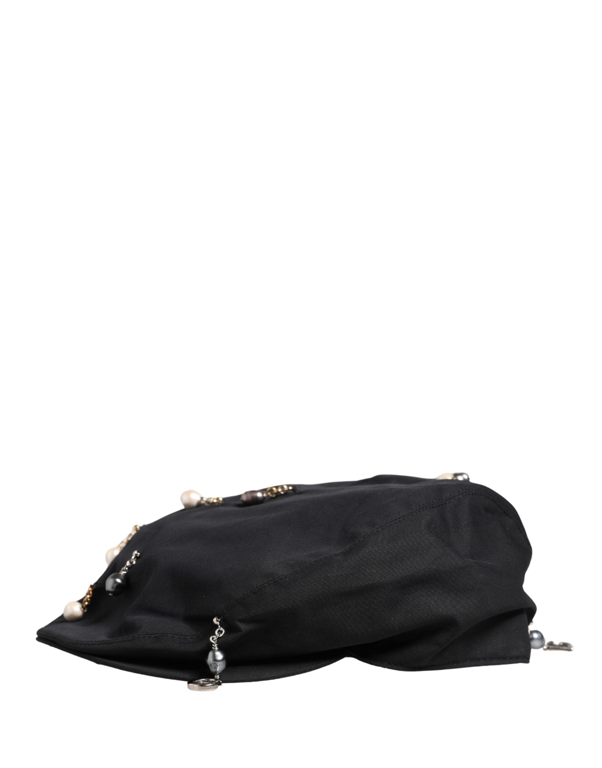 Dolce & Gabbana Men Black Cotton Embellished Newsboy Capello Hat
