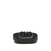 Ferragamo Black Calf Leather Bos Taurus Regular Belt
