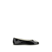 Tory Burch Black Calf Leather Bos Taurus Ballet Flats