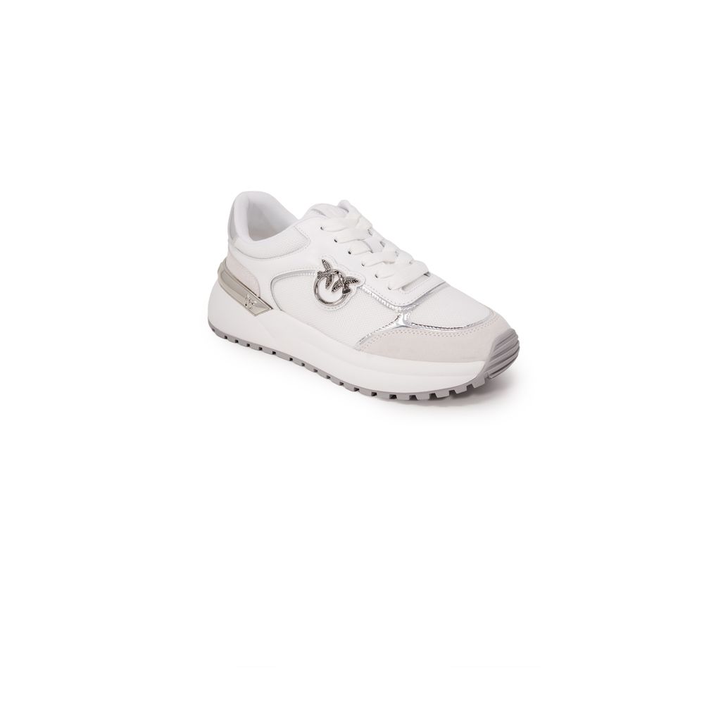 PINKO White Leather Low Top Sneakers