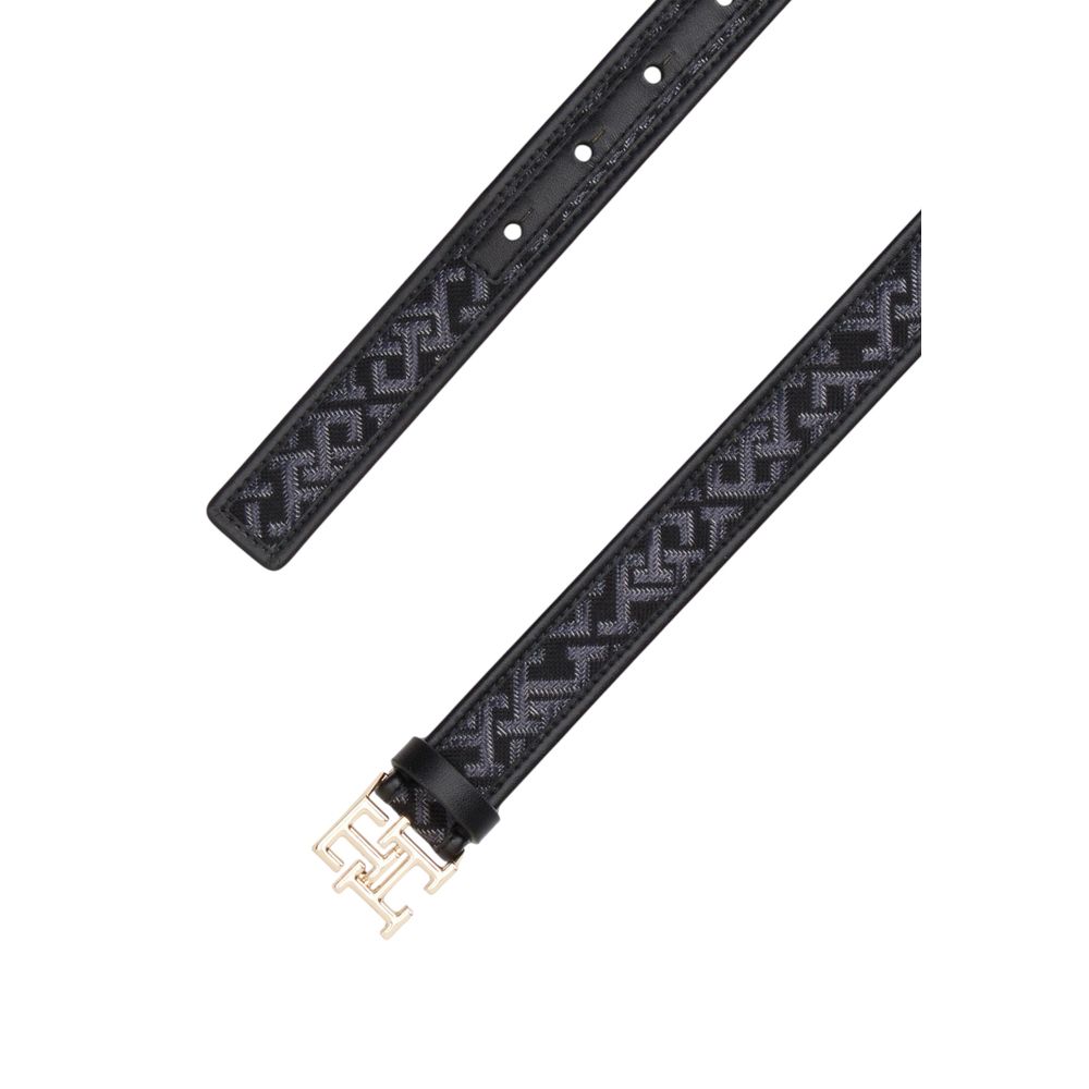 Tommy Hilfiger Black Polyester Thin Belt
