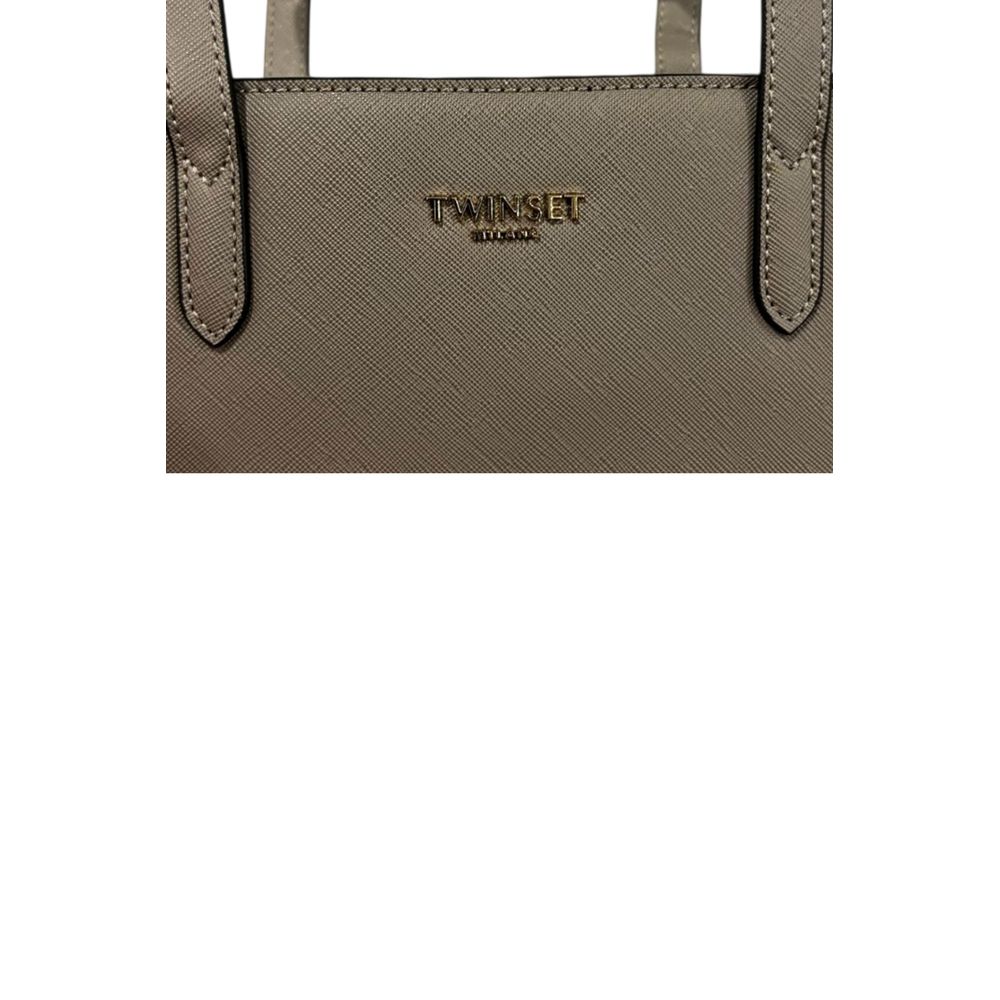 Twinset Grey PU Women Shoulder Bag