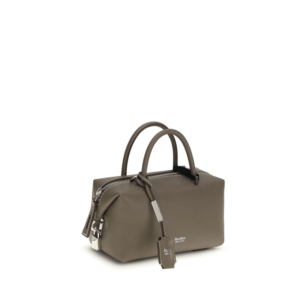 Max Mara Gray Calf Leather Bos Taurus Handbag