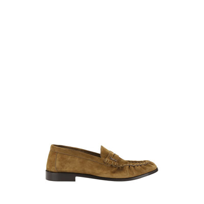 Saint Laurent Brown Calf Leather Bos Taurus Slip-On Loafers