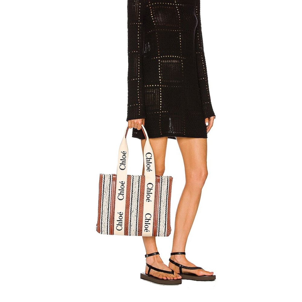 Chlo Brown Linen Tote Bag