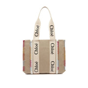 Chlo Beige Linen Tote Bag
